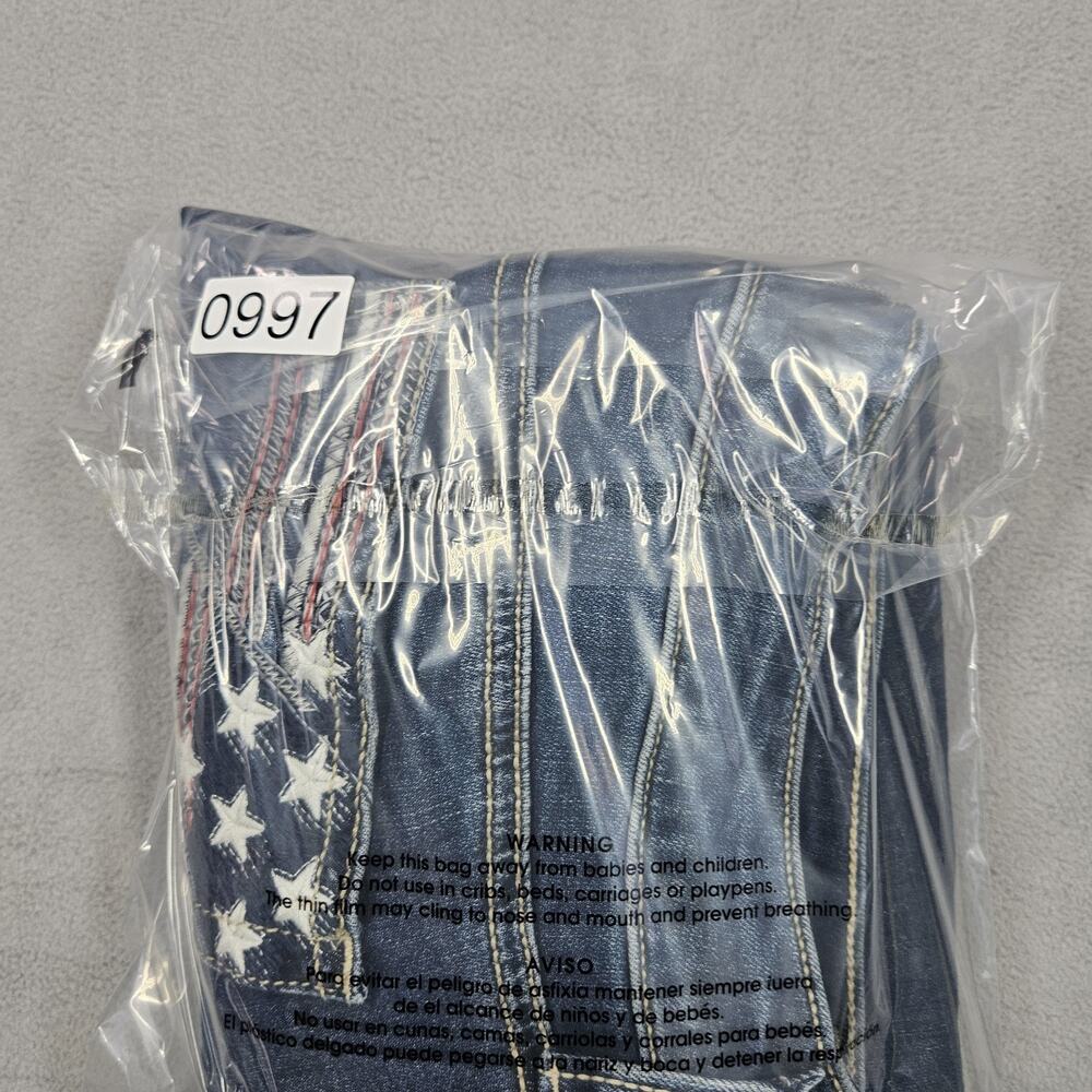 Silver Jeans Womens 31 Blue Stretch Suki Capri Crop Jeans Patriotic Flag USA - Picture 11 of 11